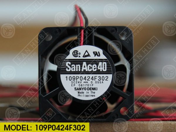 SANYO DENKI 109P0424F302 - Inverter Fan, 24VDC, 40x40x28mm