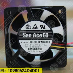 Sanyo Denki 109R0624D4D01 - Inverter Fan, 24VDC, 60x60x25mm