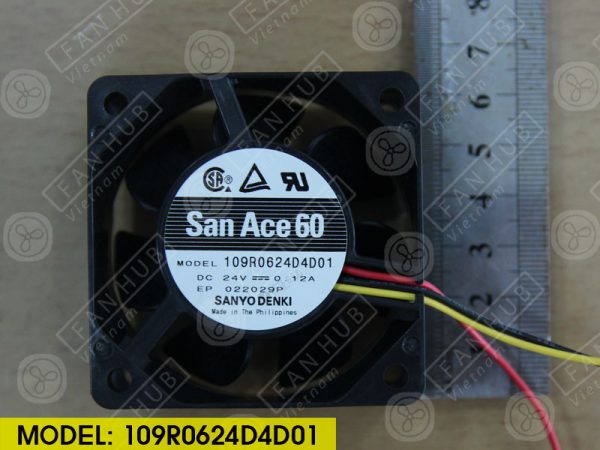 Sanyo Denki 109R0624D4D01 - Inverter Fan, 24VDC, 60x60x25mm