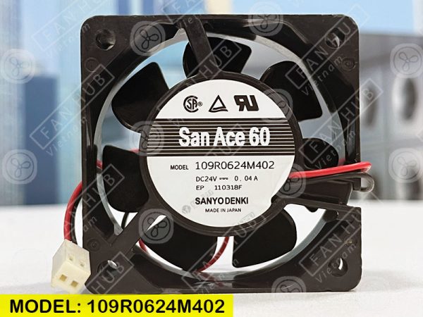 Sanyo Denki 109R0624M402 - Inverter Fan, 24VDC, 60x60x25mm