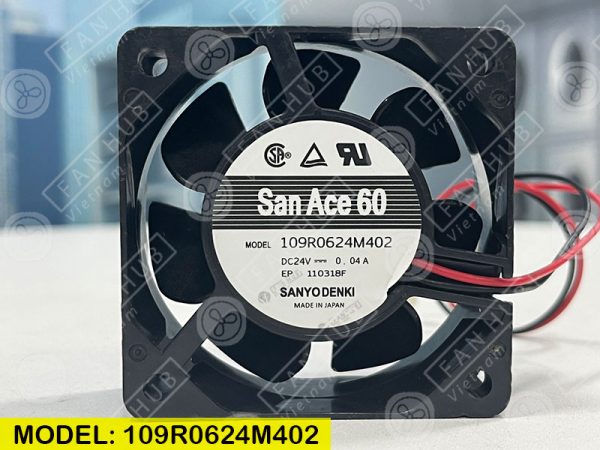 Sanyo Denki 109R0624M402 - Inverter Fan, 24VDC, 60x60x25mm