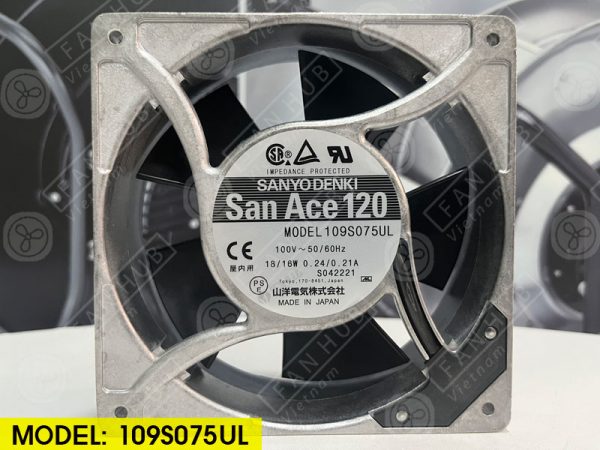 ORIX 109S075UL - AC AXIAL FAN, 100VAC, 120x120x38mm