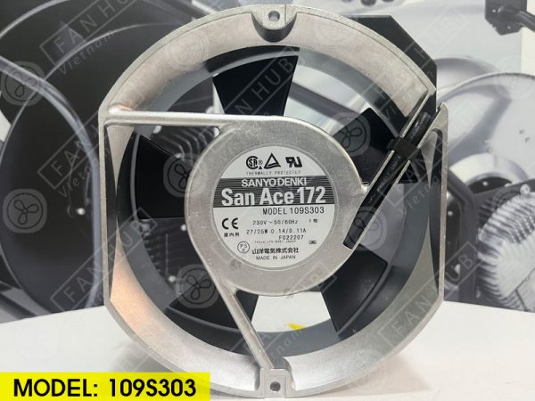 Sanyo Denki 109S303 - AC AXIAL FAN, 230VAC, 172x150x51mm