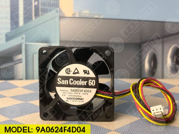 Sanyo Denki 9A0624F4D04 - Inverter Fan, 24VDC, 60x60x25mm