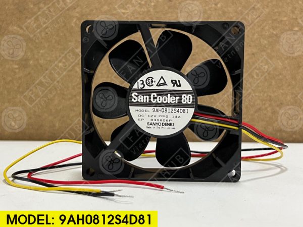 SANYO DENKI 9AH0812S4D81 - Inverter Fan, 12VDC, 80x80x25mm