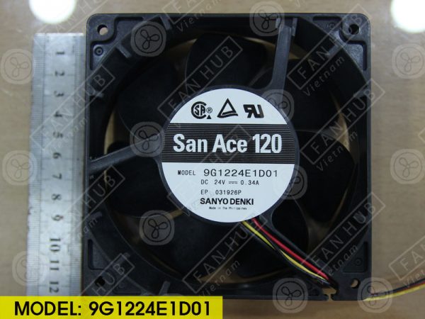 Sanyo Denki 9G1224E1D01 - Inverter Fan, 24VDC, 120x120x38mm