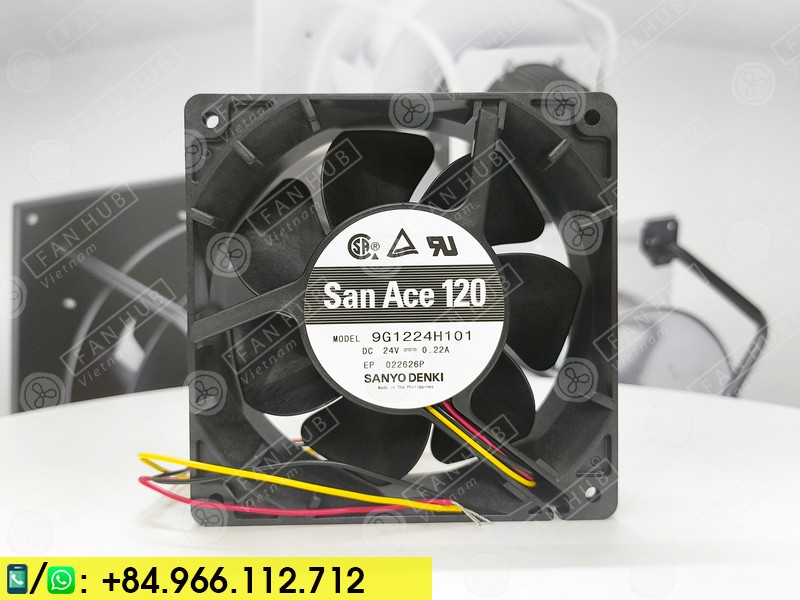 Sanyo Denki 9G1224H101 - Inverter Fan, 24VDC, 120x120x38mm