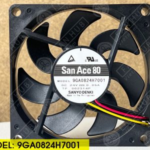 Sanyo Denki 9GA0824H7001 - Inverter Fan, 24VDC, 80x80x15mm