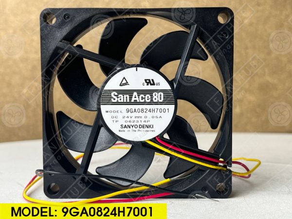 Sanyo Denki 9GA0824H7001 - Inverter Fan, 24VDC, 80x80x15mm