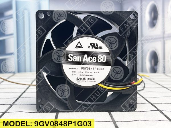 SANYO DENKI 9GV0848P1G03 - Inverter Fan, 48VDC, 80x80x38mm