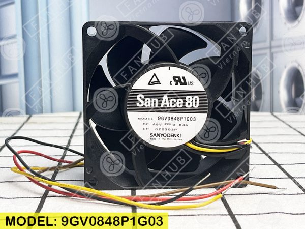 SANYO DENKI 9GV0848P1G03 - Inverter Fan, 48VDC, 80x80x38mm