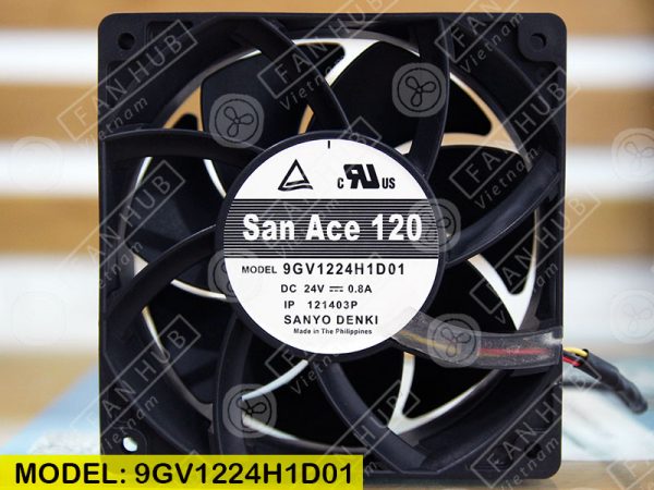 Sanyo Denki 9GV1224H1D01 - Inverter Fan, 24VDC, 120x120x38mm