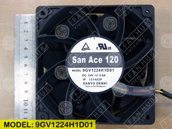 Sanyo Denki 9GV1224H1D01 - Inverter Fan, 24VDC, 120x120x38mm