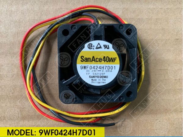 Sanyo Denki 9WF0424H7D01 - Inverter Fan, 24VDC, 40x40x15mm