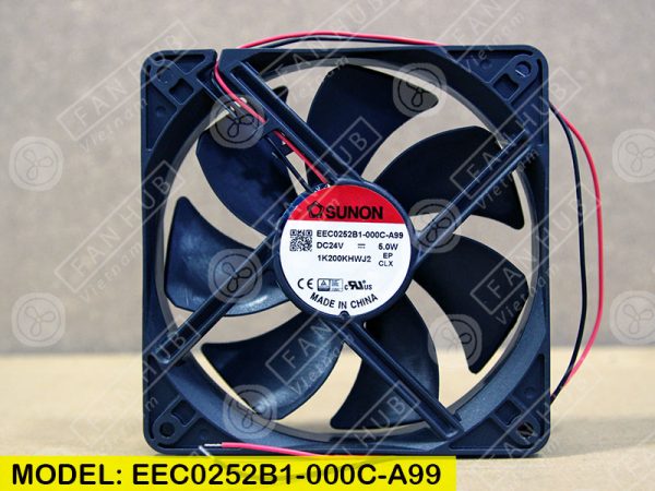 Sunon EEC0252B1-000C-A99 - Inverter Fan, 24VDC, 120x120x25mm