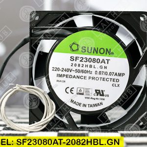 SUNON SF23080AT 2082HBL.GN - AC Axial Fan, 220-240VAC, 80x80x25mm