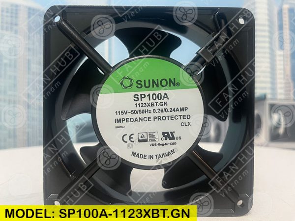 COOLING FAN SUNON SP100A-1123XBT.GN, 115VAC, 120x120x38mm