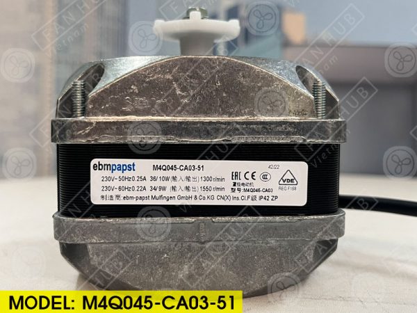 Fan Motor EBMPAPST M4Q045-CA03-51 For Refrigeration, 230VAC, 83mm