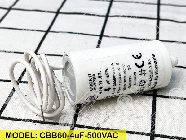 DUCATI CBB60 4uF, 425/475/500VAC - Motor Capacitor