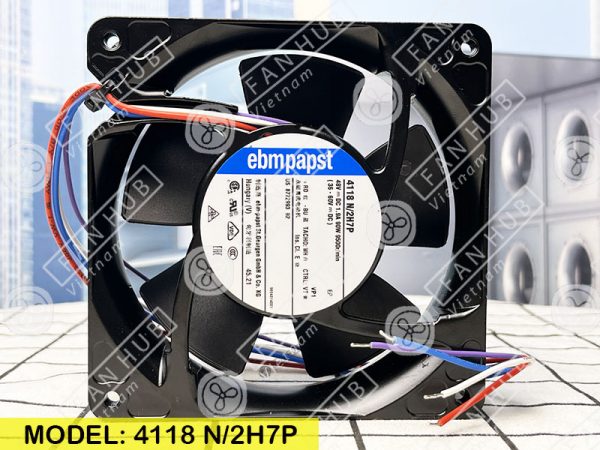 EBMPAPST 4118N/2H7P - Axial Fan, 48VDC, 120x120x38mm