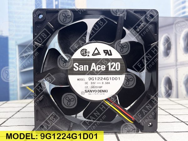 Sanyo Denki 9G1224G1D01 - Inverter Fan, 24VDC, 120x120x38mm