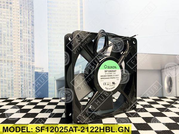 SUNON SF12025AT 2122HBL.GN - AC Axial Fan, 220-240VAC, 120x120x25mm