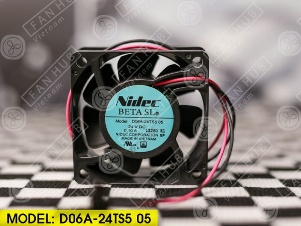 NIDEC D06A-24TS5 05 - Inverter Fan, 24VDC, 60x60x25mm