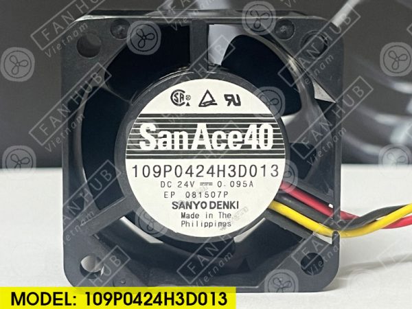 Sanyo Denki 109P0424H3D013 - Inverter Fan, 24VDC, 40x40x28mm