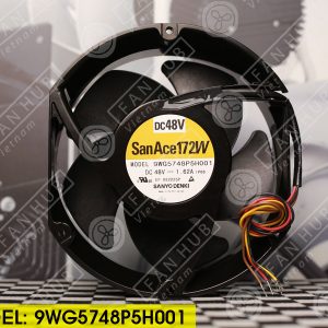 SANYO DENKI 9WG5748P5H001 - Inverter Fan, 48VDC, 172x150x51mm