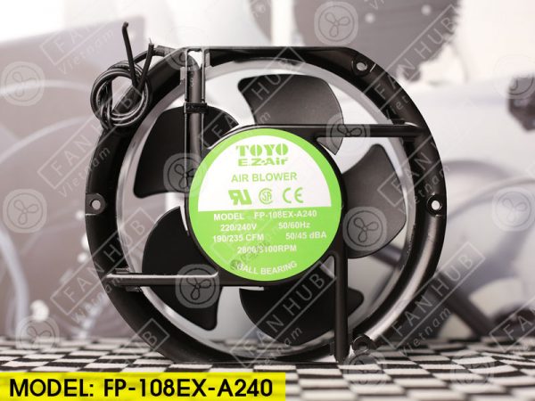 TOYO FP-108EX-A240 - AC Axial Fan, 220-240VAC, 172x151x51mm