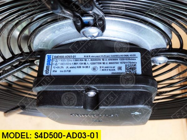 EBMPAPST S4D500-AD03-01 - AC Axial Fan, 400VAC, 500mm