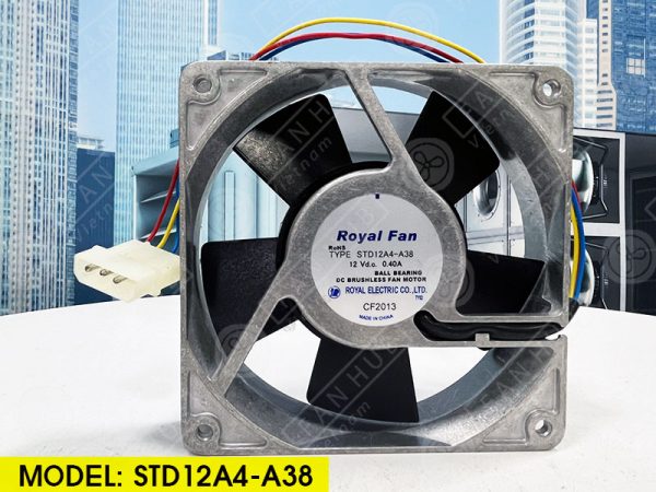 ROYAL FAN STD12A4-A38 - DC Axial Fan, 12VDC, 120x120x25mm