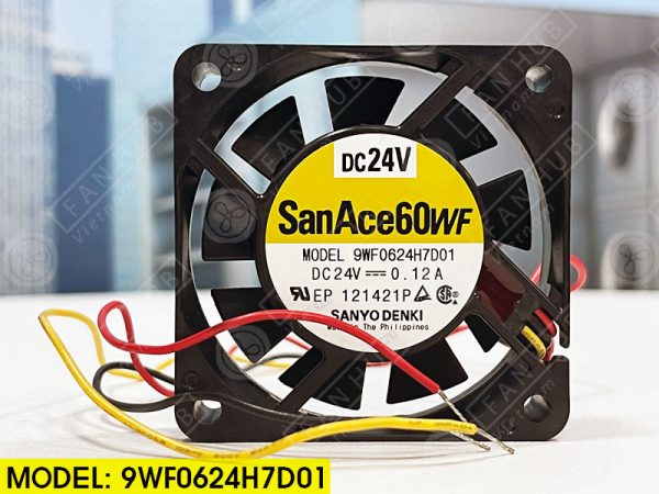 Sanyo Denki 9WF0624H7D01- Inverter Fan, 24VDC, 60x60x15mm