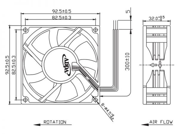 ADDA AD0924HB-Y71GL - Inverter Fan, 24VDC, 92x92x32mm