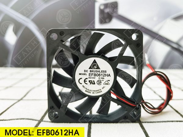 DELTA EFB0612HA - Inverter Fan, 12VDC, 60x60x10mm