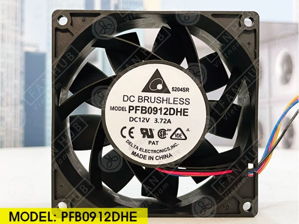 DELTA PFB0912DHE - Inverter Fan, 12VDC, 92x92x38mm