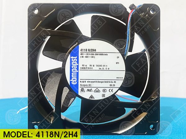 EBMPAPST 4118N/2H4 - Axial Fan, 48VDC, 120x120x38mm