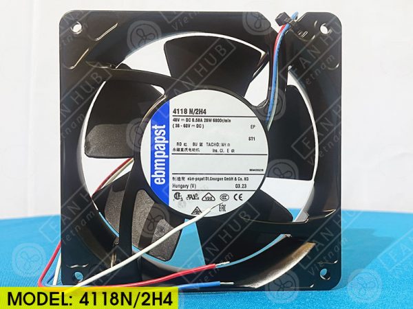 EBMPAPST 4118N/2H4 - Axial Fan, 48VDC, 120x120x38mm