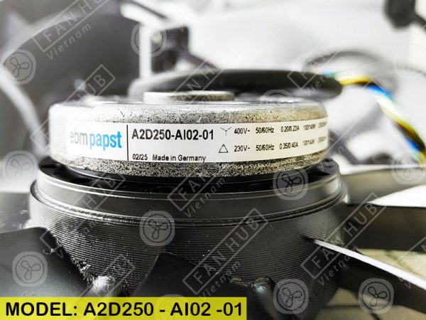 EBMPAPST A2D250-AI02-01 - Cabinet Fan, 230-400VAC, 250mm
