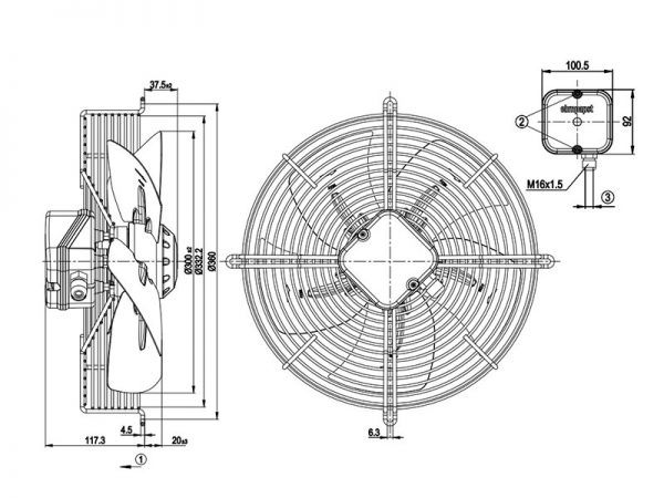 EBMPAPST S4D300-AR34-17 - AC Axial Fan, 230-400VAC, 300mm