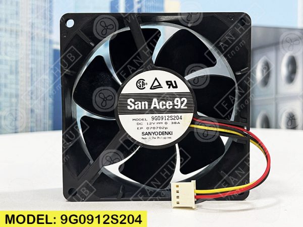 SANYO DENKI 9G0912S204 - Inverter Fan, 12VDC, 92x92x32mm