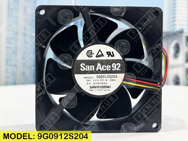 SANYO DENKI 9G0912S204 - Inverter Fan, 12VDC, 92x92x32mm