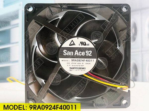 Sanyo Denki 9RA0924F40011 - Inverter Fan, 24VDC, 92x92x25mm