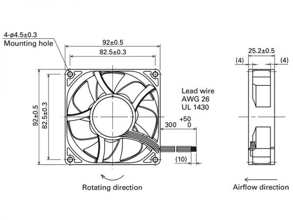 Sanyo Denki 9RA0924F40011 - Inverter Fan, 24VDC, 92x92x25mm