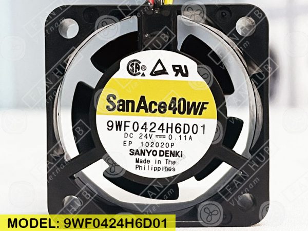 Sanyo Denki 9WF0424H6D01 - Inverter Fan, 24VDC, 40x40x20mm