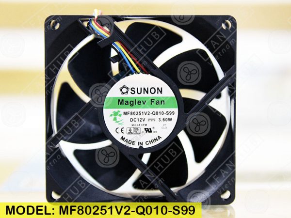 Sunon MF80251V2-Q010-S99 - Inverter Fan, 12VDC, 80x80x25mm