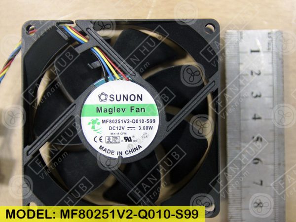 Sunon MF80251V2-Q010-S99 - Inverter Fan, 12VDC, 80x80x25mm
