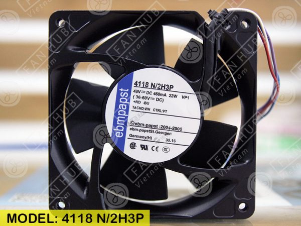 EBMPAPST 4118N/2H3P - Inverter Fan, 48VDC, 120x120x38mm