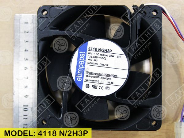 EBMPAPST 4118N/2H3P - Inverter Fan, 48VDC, 120x120x38mm