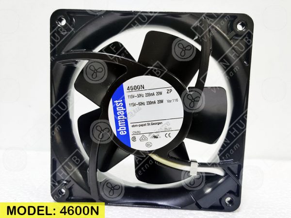 EBMPAPST 4600N - Fan For Cabinet, 115VAC, 120x120x38mm